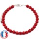 Bracelet Corail Rouge en Pierre Boule 6 mm