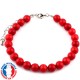 Bracelet Corail Rouge en Pierre Boule 8 mm
