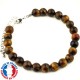 Bracelet Oeil de Tigre en Pierre Boule 8 mm