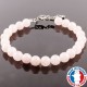 Bracelet Quartz Rose en Pierre Boule de 8 MM