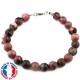 Bracelet Rhodochrosite en Pierre Boule de 8 mm