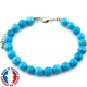 Bracelet Turquoise Sinkiang en Pierre Boule 8 mm