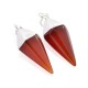 Pendentif en pierre naturelle Agate Rouge cône