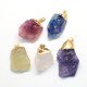 Pendentif Pépite de Cristal de Roche Colorée