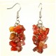Boucles d'Oreilles Agate Rouge en Pierre Baroque 
