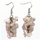 Boucles d'Oreilles Quartz Rose en Pierre Baroque