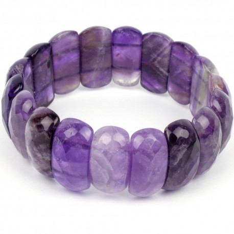 Bracelet pierre semi précieuse naturelle Améthyste. Bijoux minéraux