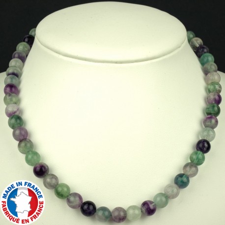 Collier Boules 8mm en Fluorite 