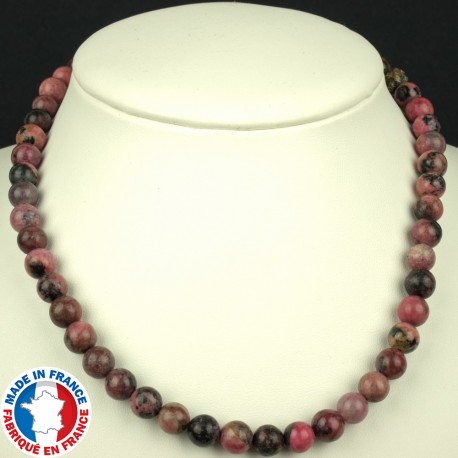 Collier Boules de 8mm en Rhodocrosite