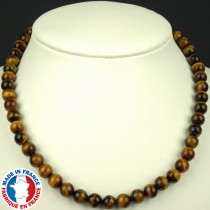 Collier Boules de 8mm en Oeil de Tigre qualité A 