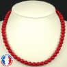 Collier Boules 8mm en Corail naturel