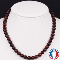 Collier Boules 8mm en Jaspe Bréchique