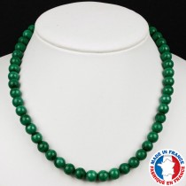 Collier Boules 8mm en Malachite de qualité A