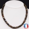 Collier Boules de 8mm en Oeil de Faucon