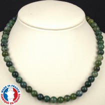 Collier Agate Mousse en pierre naturelle semi précieuse lithothérapie