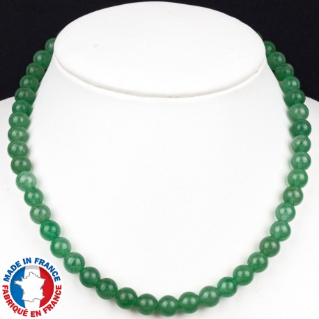 Collier Boules 8mm en Aventurine Verte