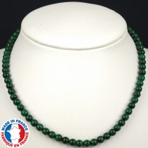 Collier Boules 6mm en Malachite de qualité A