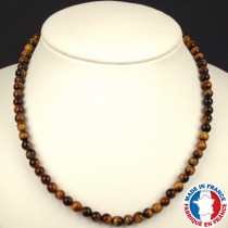 Collier Boules de 6mm en Oeil de Tigre qualité A