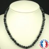 Collier Boules de 6mm en Obsidienne Flocon de Neige