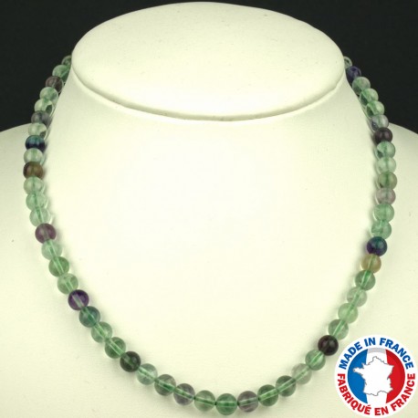 Collier Boules 6mm en Fluorite qualité A