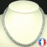 Collier Agate Blue Lace en pierre naturelle boule 6 mm