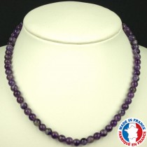 Collier Boules 6mm en Améthyste de Qualité A