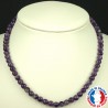 Collier Boules 6mm en Améthyste de Qualité A