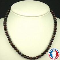 Collier Boules de 6mm en Oeil de Tigre de Fer