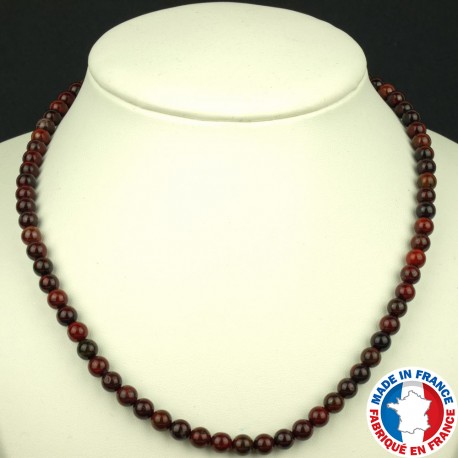 Collier Boules 6mm en Jaspe Bréchique