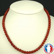 Collier Boules 6mm en Cornaline naturelle