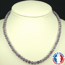 Collier Boules à facettes 6mm en Améthyste lilas