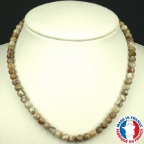 Collier pierre semi précieuse Agate Crazy lace naturelle lithothérapie