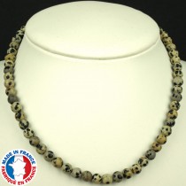 Collier Boules 6mm en Jaspe Dalmatien