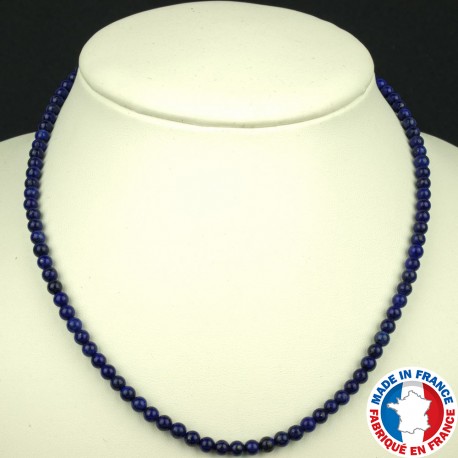 Collier Boules 4mm en Lapis Lazuli