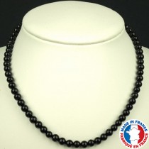 Collier Boules de 6mm en Tourmaline Noire