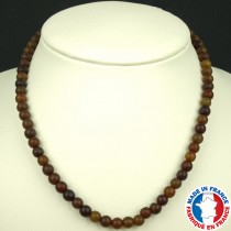 Collier Boules 6mm en Ambre naturel véritable