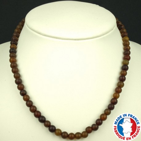 Collier Boules 6mm en Ambre naturel véritable