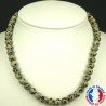Collier Boules 8mm en Jaspe Dalmatien
