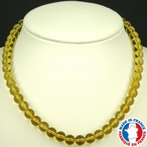 Collier Boules 8mm en Citrine naturelle