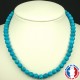 Collier Turquoise Sinkiang en Pierre Boule Facette 8 mm
