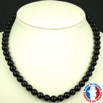 Collier Boules de 8mm en Obsidienne Noire qualité A