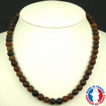 Collier Boules 8mm en Ambre naturel véritable