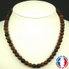 Collier Boules 8mm en Ambre naturel véritable