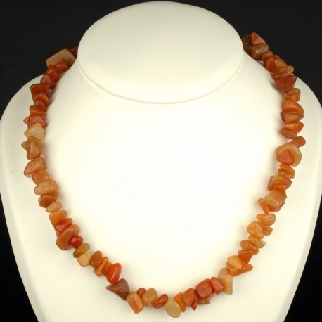 Collier ras du cou pierre Aventurine rouge. Bijoux pierre naturelle