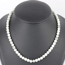 Collier Howlite en Pierre Boule 6 mm
