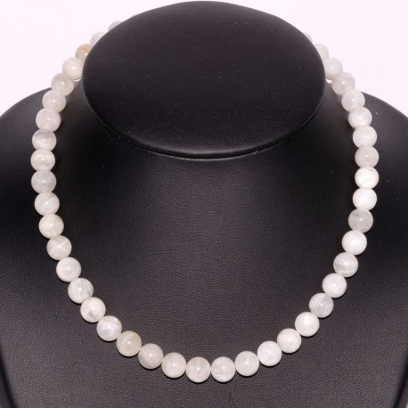 Collier Boules de 8mm en Pierre de Lune naturelle
