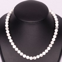 Collier Boules 8mm en Howlite naturelle