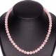 Collier Quartz Rose en Pierre Boule de 8 mm