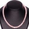 Collier Boules de 8mm en Quartz Rose